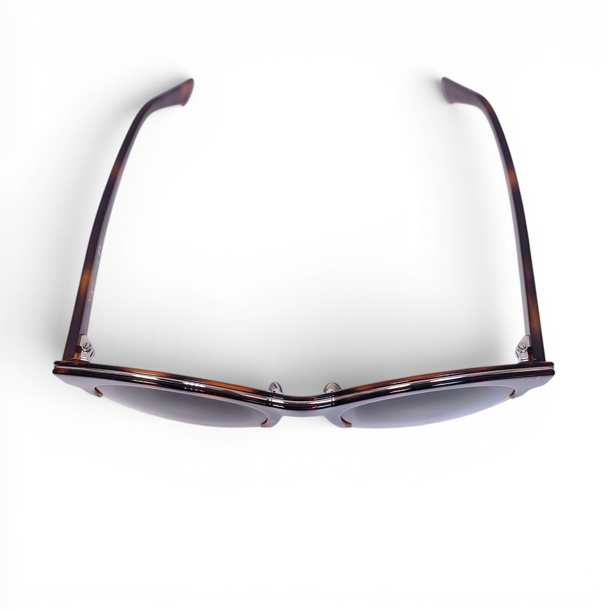 DIOR ROUND METAL SUNGLASSES WITH TORTOISE DETAIL