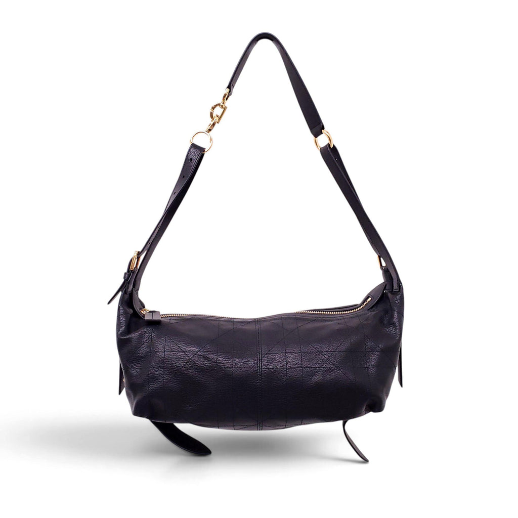 DIOR SMALL D-JOURNEY BLACK LEATHER BAG