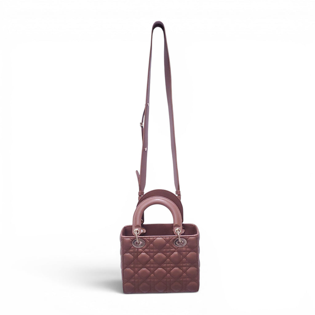 DIOR SMALL TAN LADY DIOR CANNAGE BAG