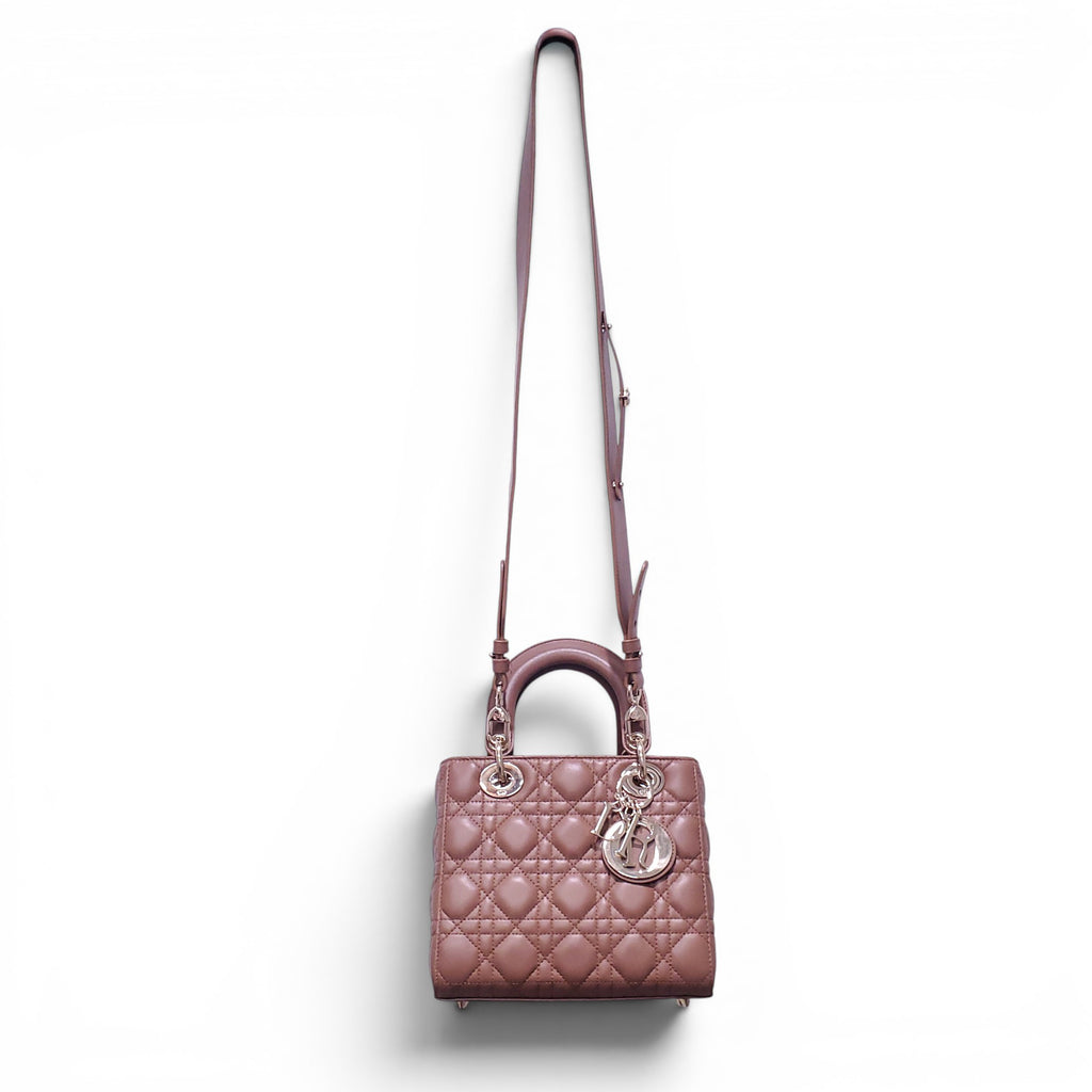 DIOR SMALL TAN LADY DIOR CANNAGE BAG