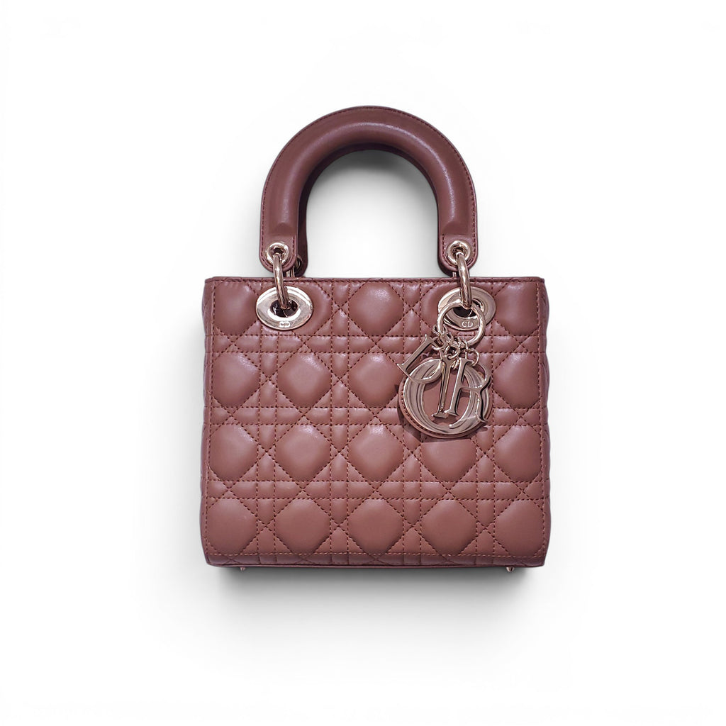 DIOR SMALL TAN LADY DIOR CANNAGE BAG