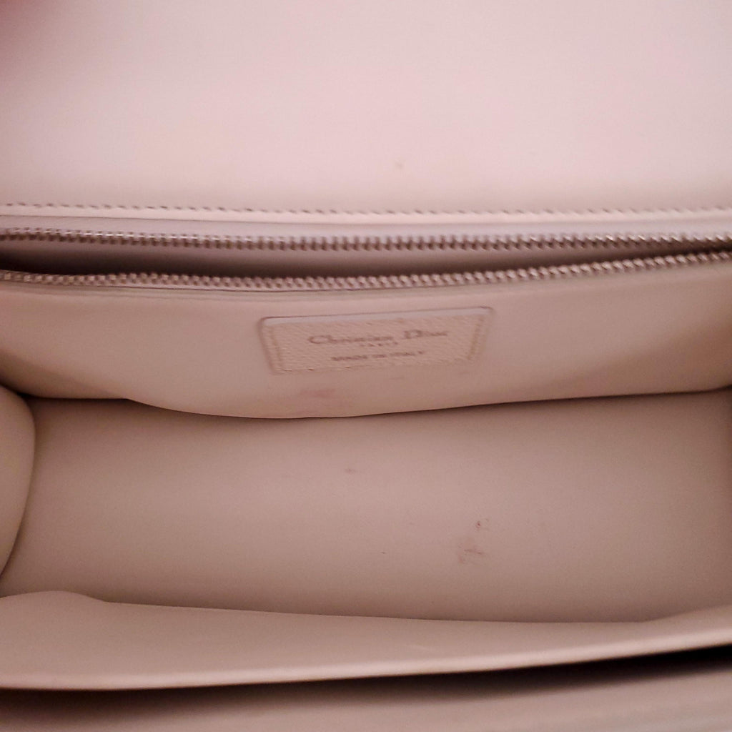 DIOR WHITE SHOULDER BAG WITH SILVER LOGO