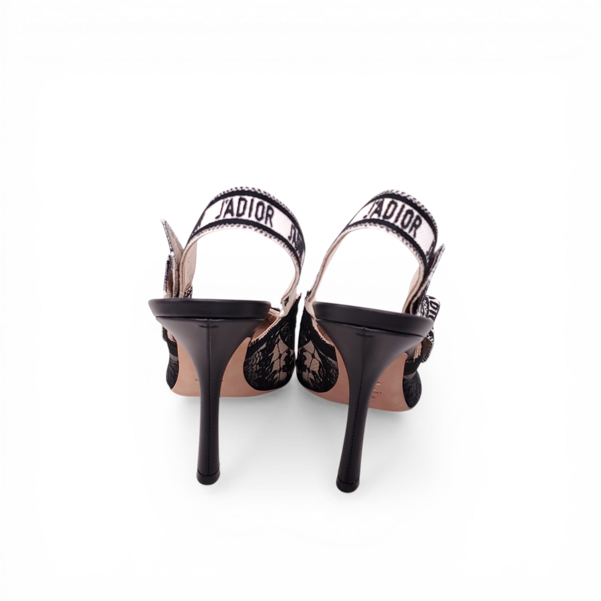DIOR 'J'ADIOR' LACE SLINGBACK HEELS - SIZE 40.5
