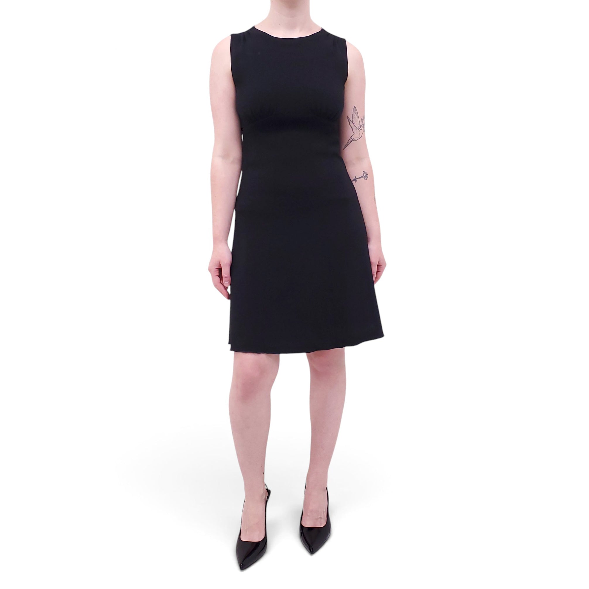 DOLCE & GABBANA BLACK A-LINE DRESS - SIZE 40