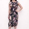 DOLCE & GABBANA BLACK AND PINK FLORAL DRESS - SIZE 40