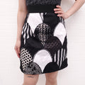 DOLCE & GABBANA BLACK AND WHITE EMBROIDERED PATTERNED SKIRT - SIZE 36