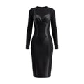 DOLCE & GABBANA BLACK BUSTIER LONG SLEEVE DRESS - SIZE 40