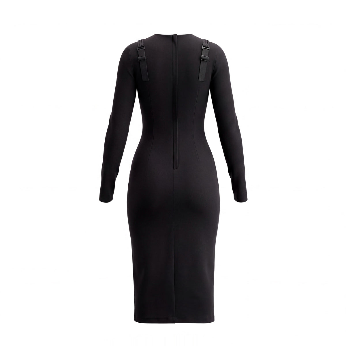 DOLCE & GABBANA BLACK BUSTIER LONG SLEEVE DRESS - SIZE 40