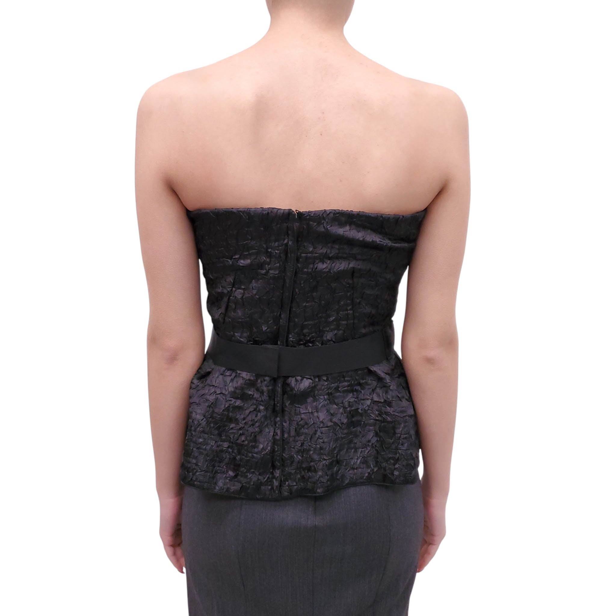 DOLCE & GABBANA BLACK BUSTIER TOP - SIZE 44