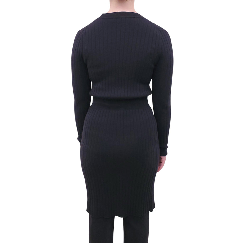 DOLCE & GABBANA BLACK CARDIGAN WITH CRYSTAL BUTTONS - SIZE 42