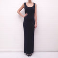 DOLCE & GABBANA BLACK FITTED CREPE GOWN - SIZE 42