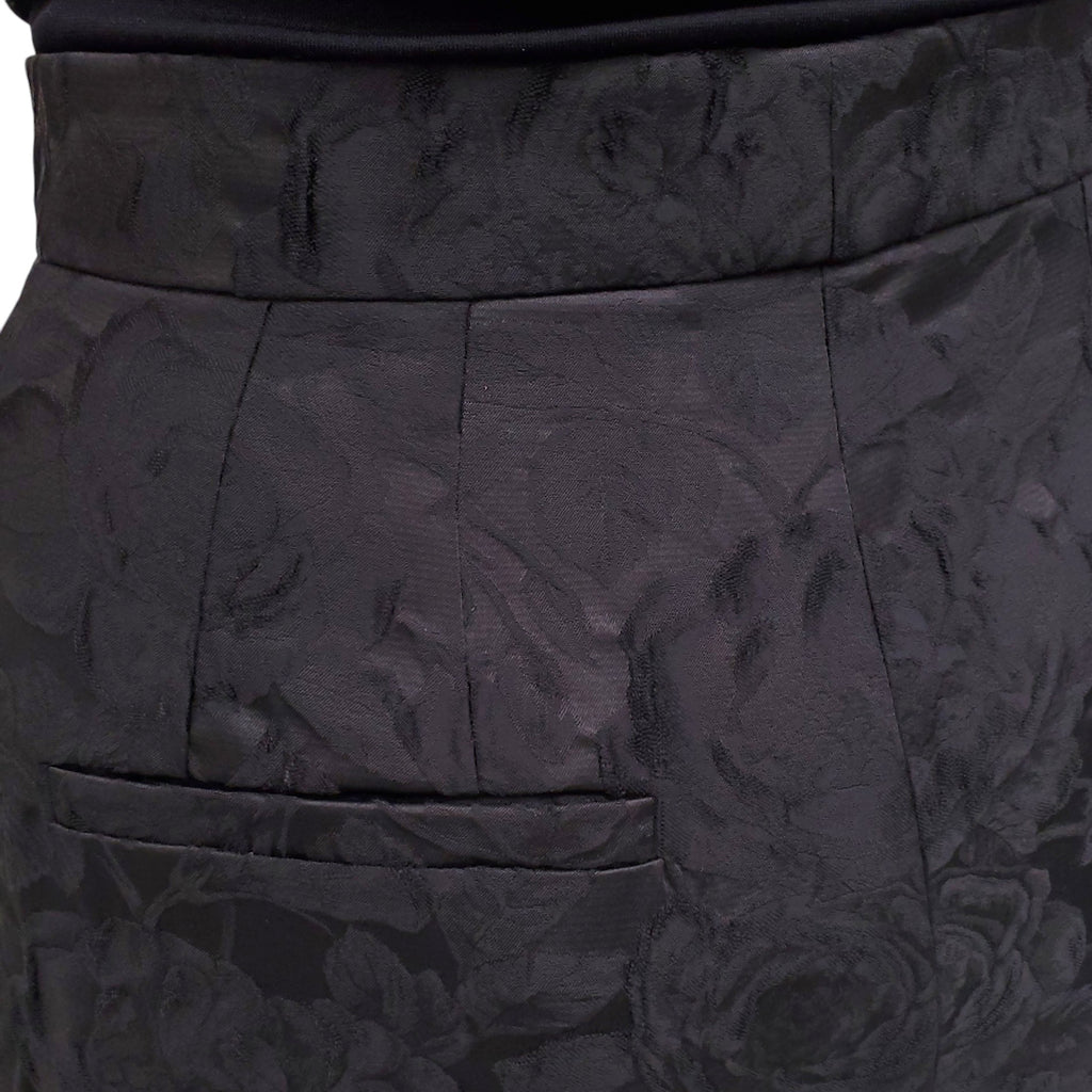 DOLCE & GABBANA BLACK FLORAL TROUSERS - SIZE 40