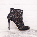DOLCE & GABBANA BLACK LACE PEEP TOE BOOTIES - SIZE 41