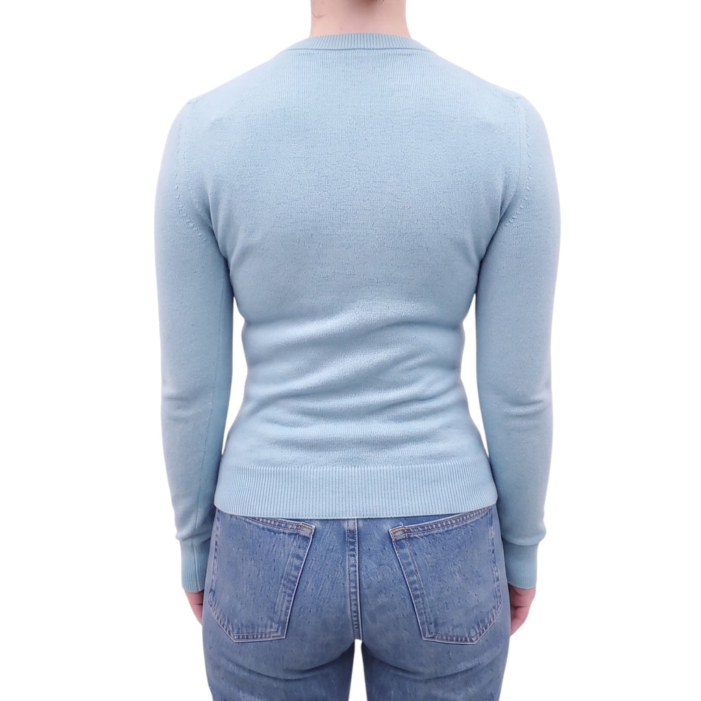 DOLCE & GABBANA BLUE CASHMERE ‘AMORE’ SWEATER - SIZE 36