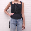 DOLCE & GABBANA CORSET BODICE WITH TIE UP DETAIL - SIZE 42