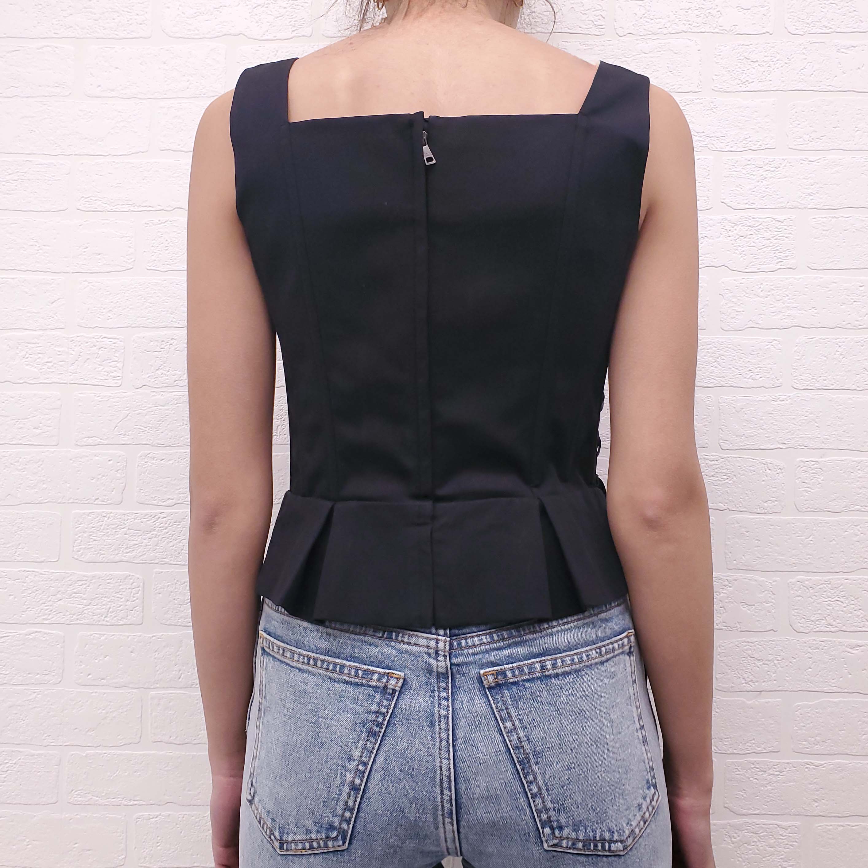 DOLCE & GABBANA CORSET BODICE WITH TIE UP DETAIL - SIZE 42