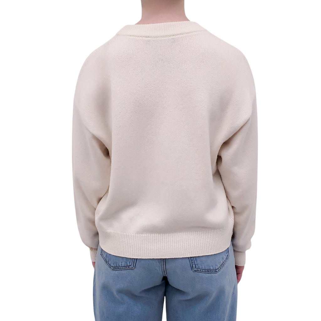 DOLCE & GABBANA CREAM GRAPHIC SWEATER - SIZE 38