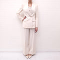 DOLCE & GABBANA CREAM SUIT WITH OVERSIZED BLAZER - SIZE 42