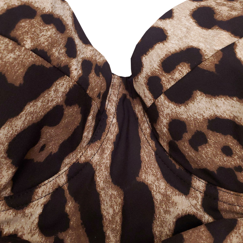 DOLCE & GABBANA CUTOUT LEOPARD PRINTED SWIMSUIT- SIZE 3/M