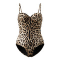 DOLCE & GABBANA CUTOUT LEOPARD PRINTED SWIMSUIT- SIZE 3/M
