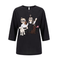 DOLCE & GABBANA FAMILY PATCH SILK BLOUSE - SIZE 36