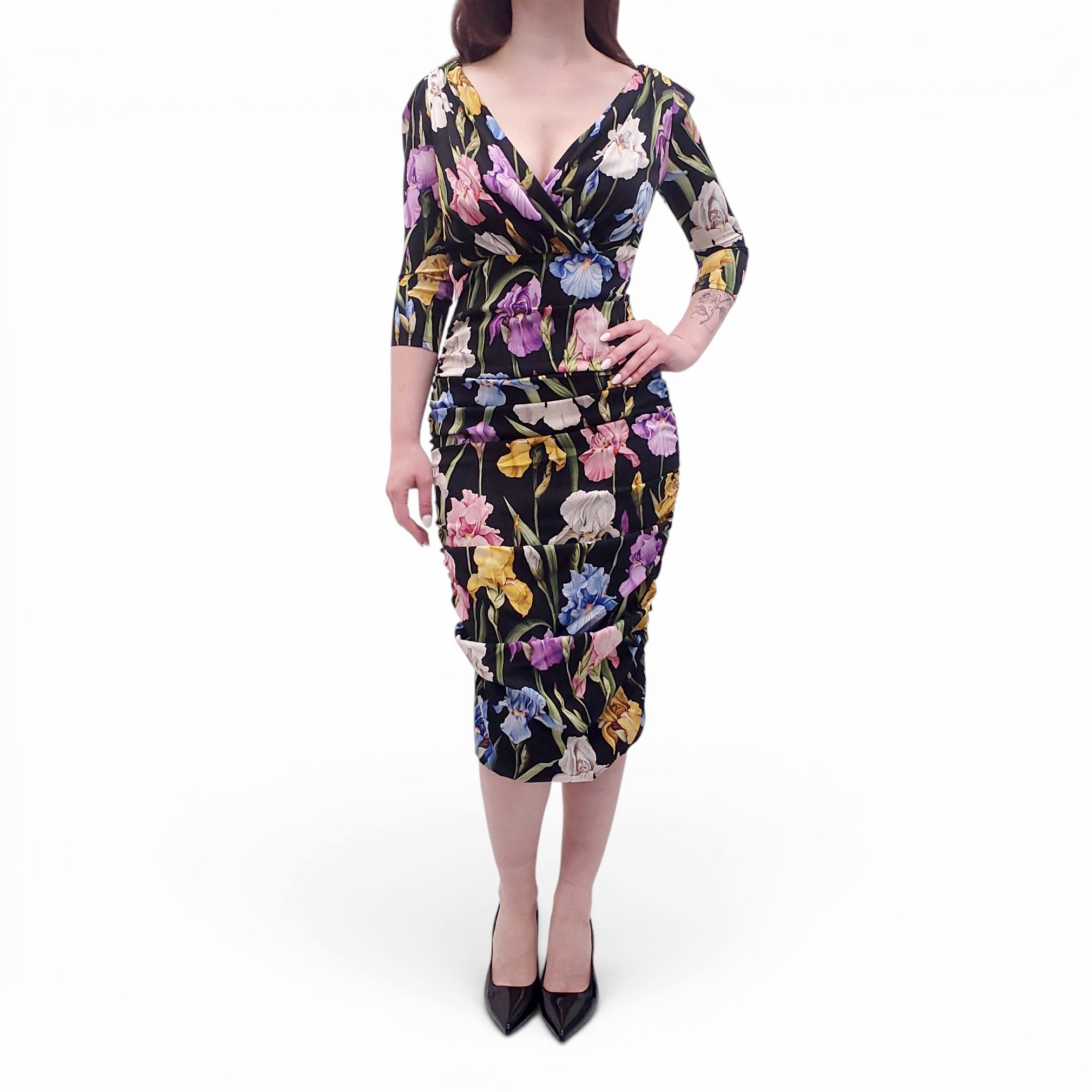 dolce and gabbana floral ruched dress Dolce & Gabbana