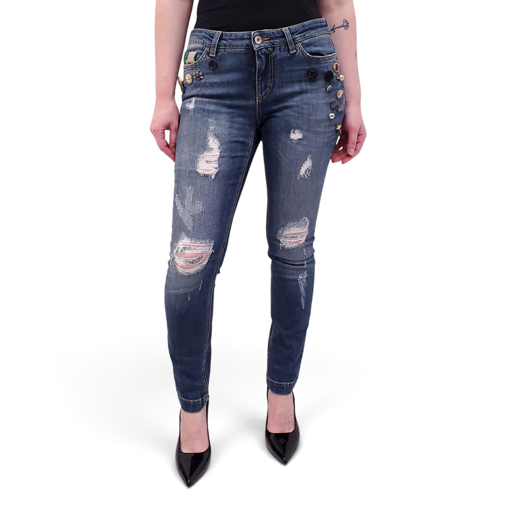DOLCE & GABBANA JEANS WITH BUTTON DETAILS - SIZE 44