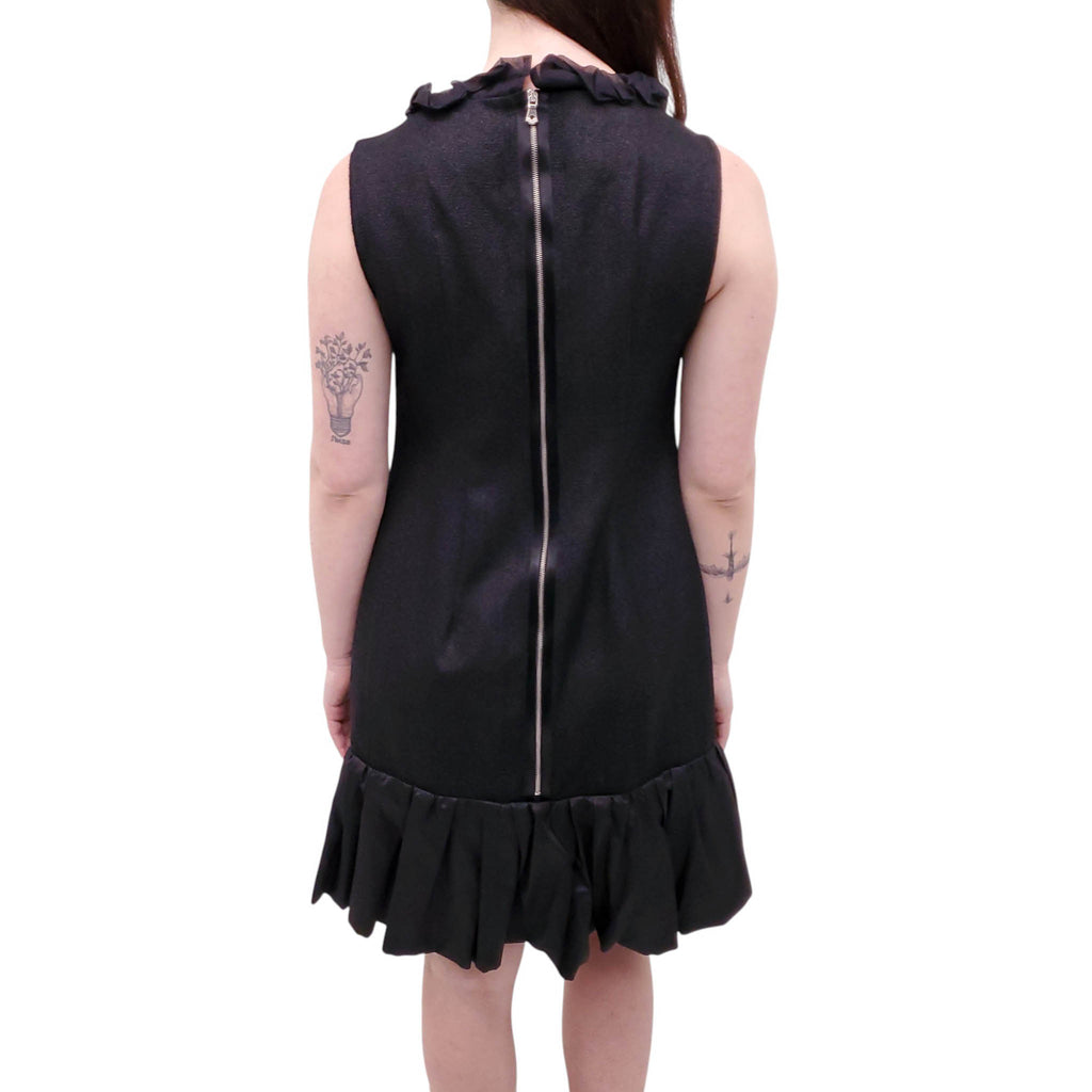 DOLCE & GABBANA KNIT DRESS WITH RUFFLE DETAIL - SIZE 46