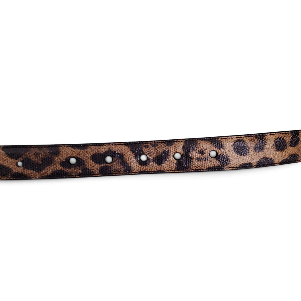 DOLCE & GABBANA LEOPARD LEATHER BELT - SIZE 85