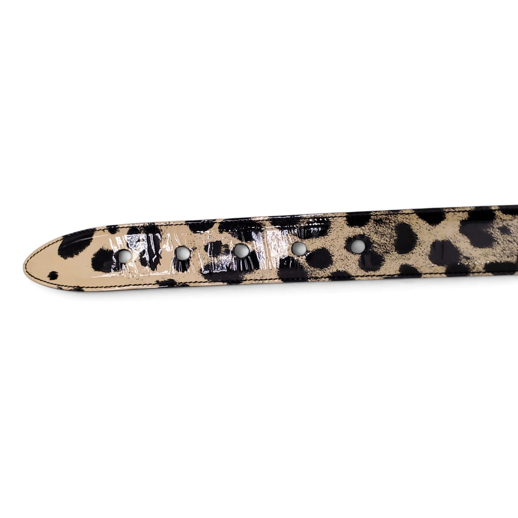DOLCE & GABBANA LEOPARD PATENT BELT - SIZE 80