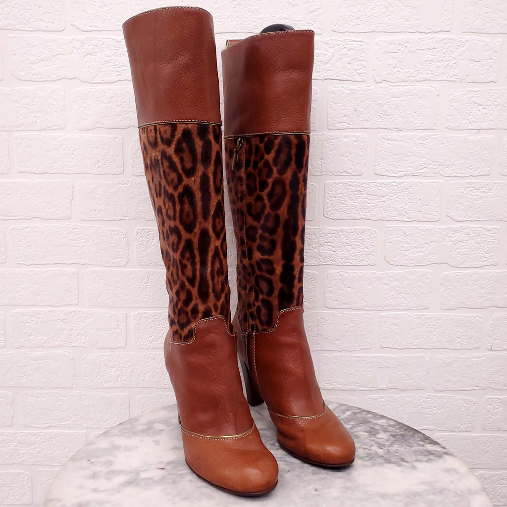 DOLCE & GABBANA LEOPARD PONY BOOTS - SIZE 40
