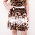 DOLCE & GABBANA LEOPARD PRINT LACE TRIM SKIRT - SIZE 42