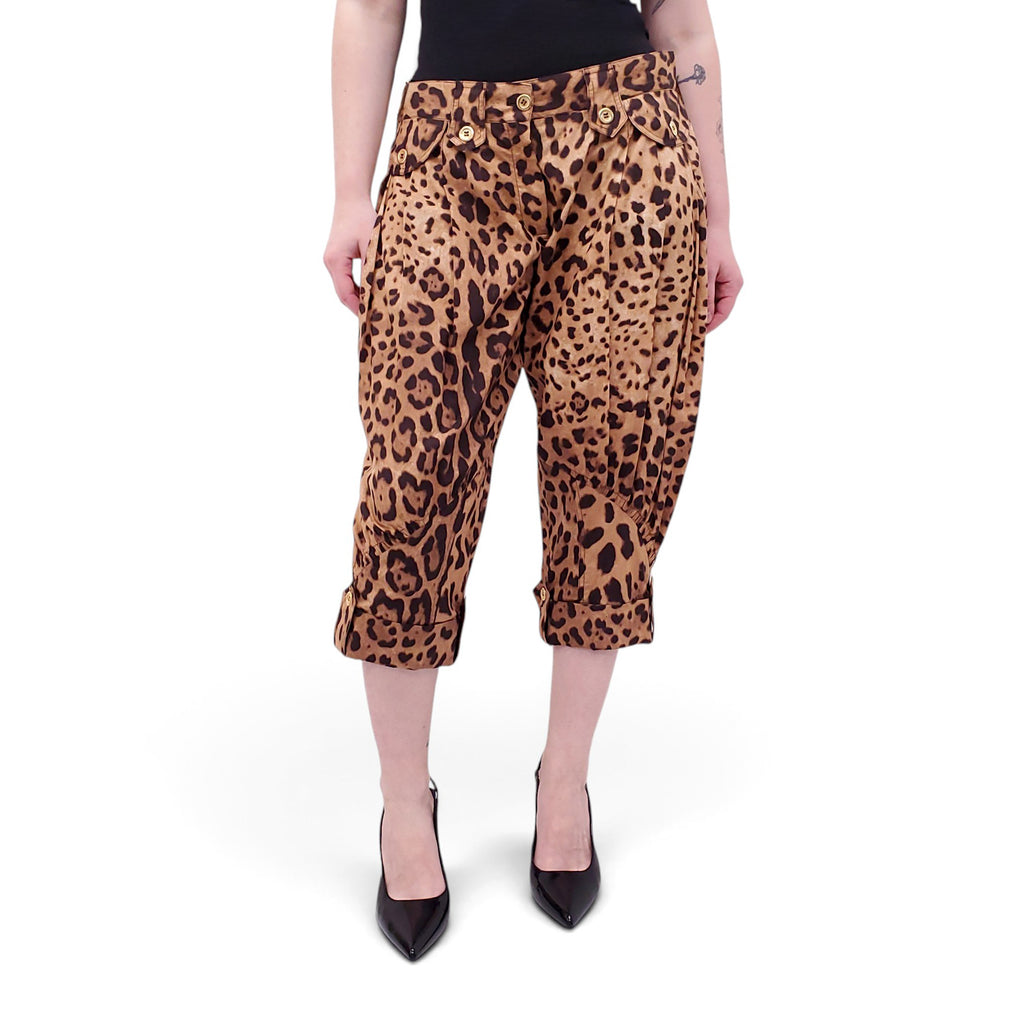 DOLCE & GABBANA LEOPARD TROUSERS - SIZE 44