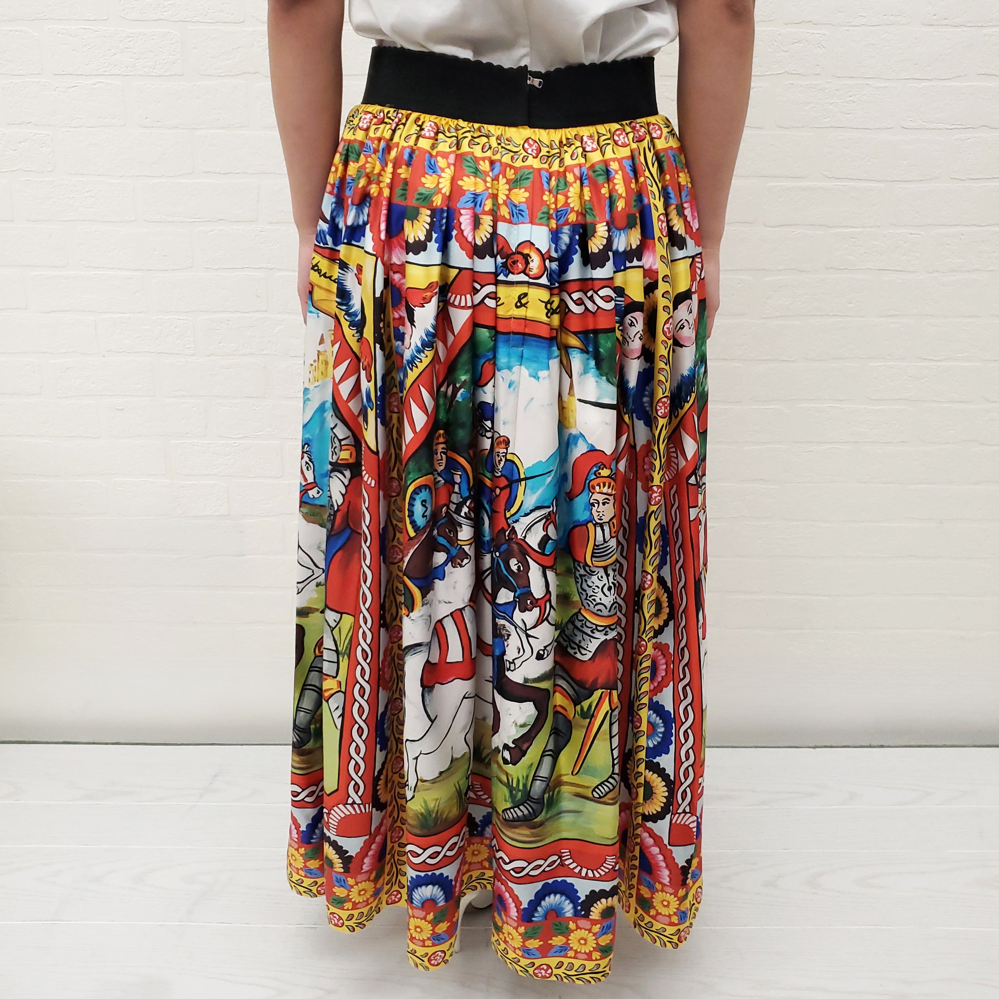 スカート Dolce & Gabbana Printed stretch satin skirt Printed stretch satin skirt – G&B