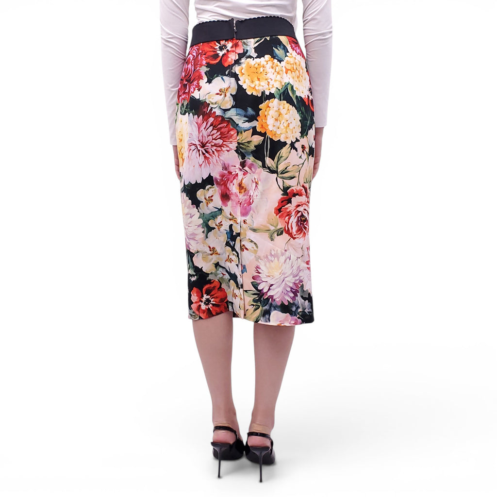 DOLCE & GABBANA MULTICOLOURED FLORAL SKIRT - SIZE 44
