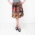 DOLCE & GABBANA PINK FLORAL VELVET SKIRT - SIZE 44