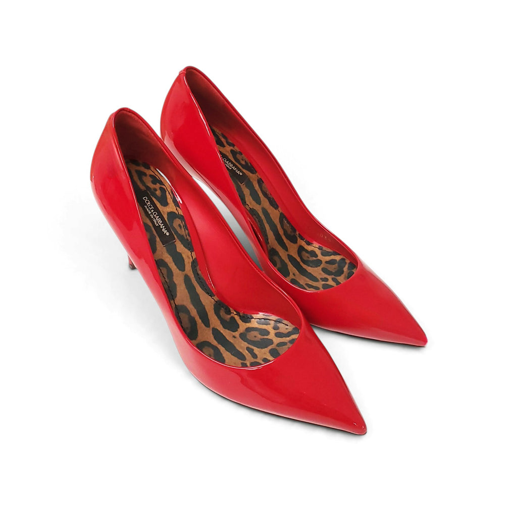 DOLCE & GABBANA RED PATENT HEELS - SIZE 41