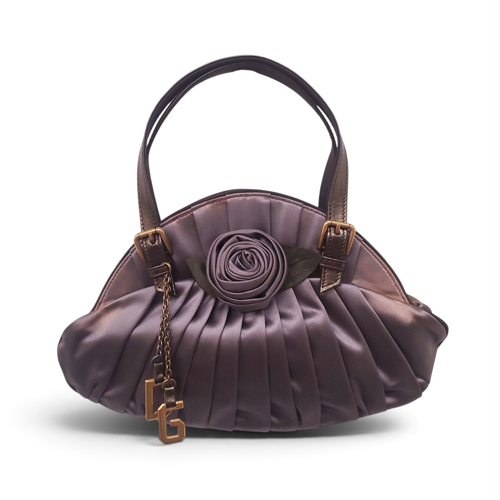 DOLCE & GABBANA SILK HANDBAG WITH DG LOGO