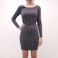 DOLCE & GABBANA SILVER SEQUIN SPARKLE SWEATER DRESS WITH BELT - SIZE S