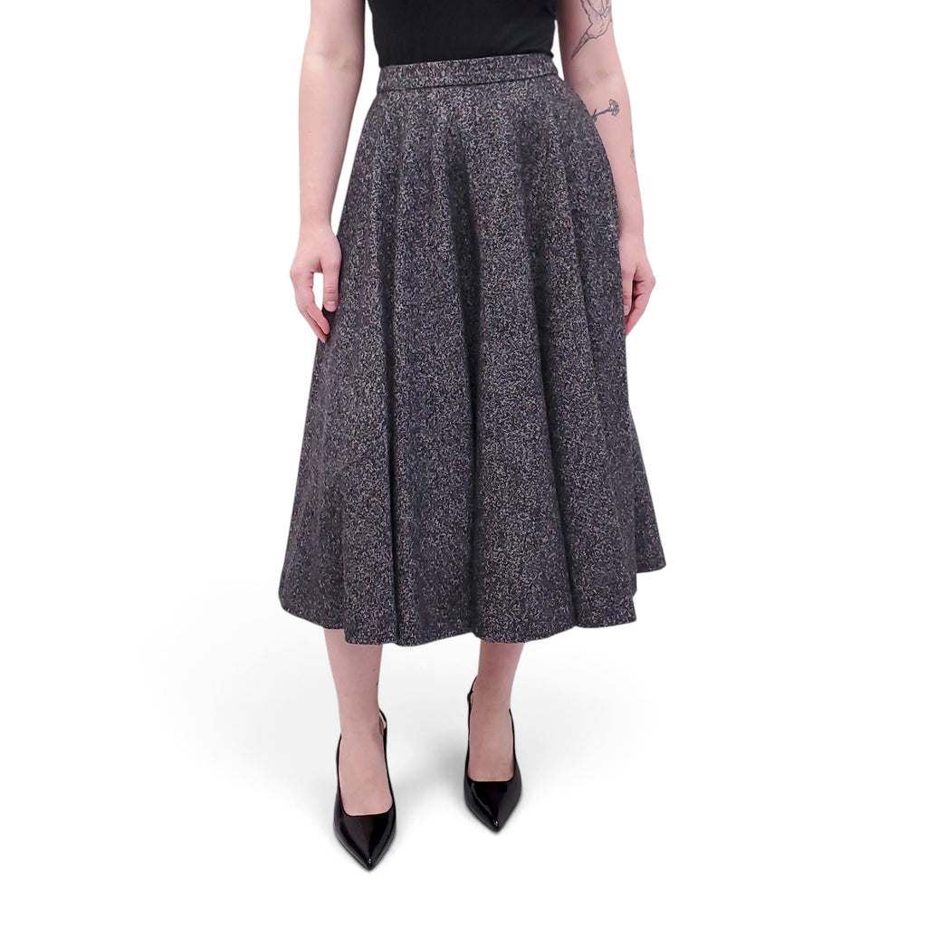 DOLCE & GABBANA TWEED SKIRT WITH MATCHING JACKET & LEOPARD INTERIOR - SIZE 38