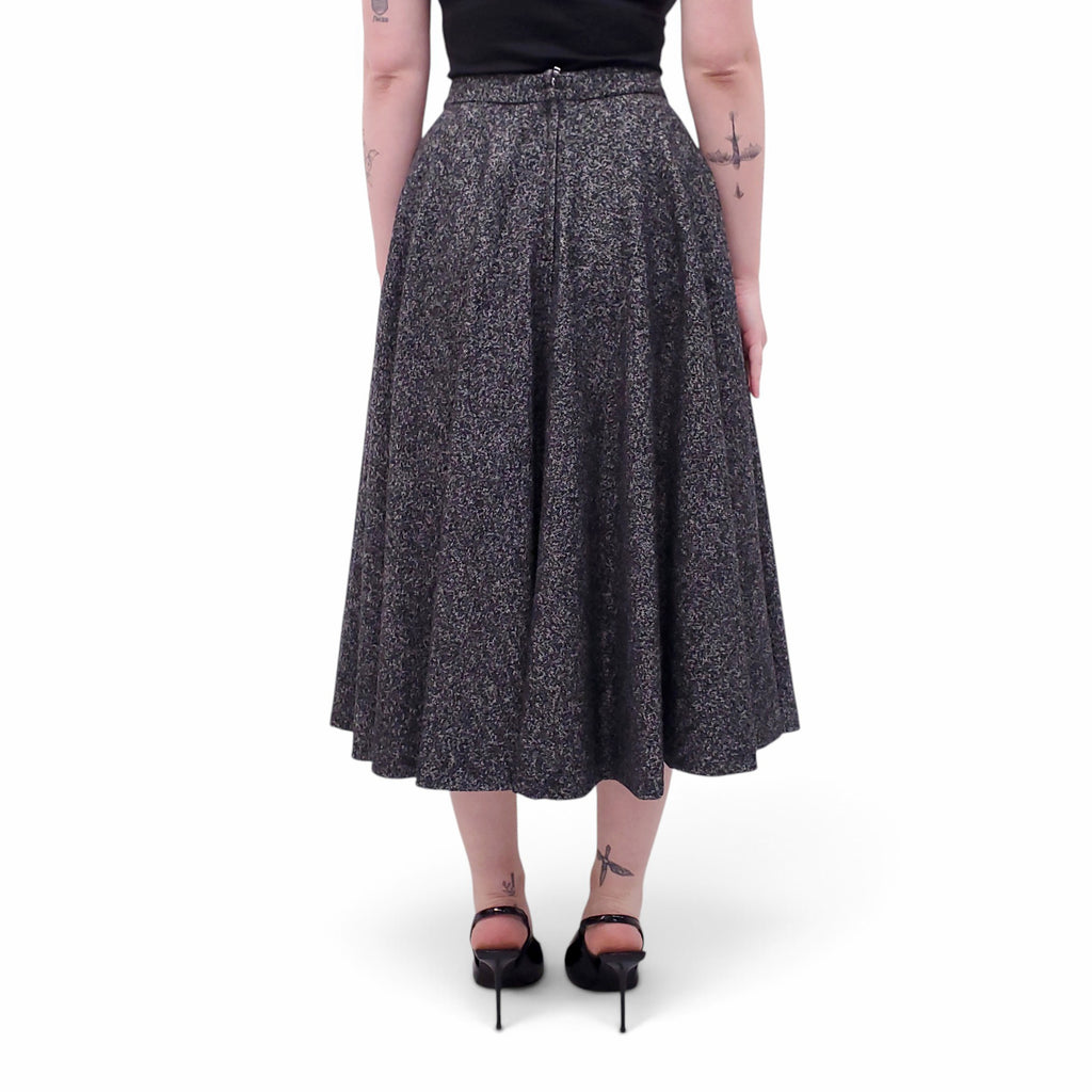 DOLCE & GABBANA TWEED SKIRT WITH MATCHING JACKET & LEOPARD INTERIOR - SIZE 38