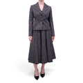 DOLCE & GABBANA TWEED SKIRT WITH MATCHING JACKET & LEOPARD INTERIOR - SIZE 38