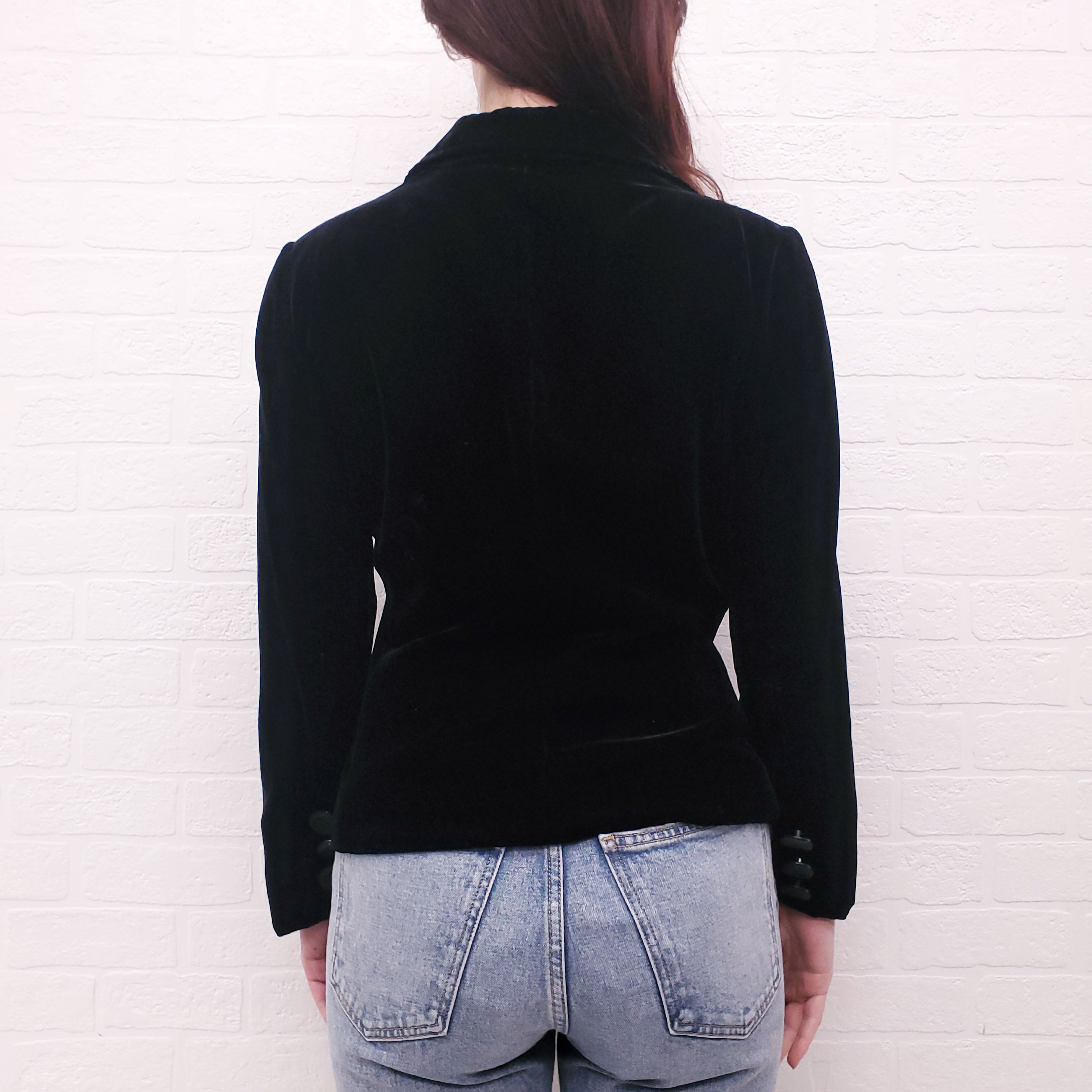 DOLCE & GABBANA VELVET JACKET WITH LARGE BUTTONS - SIZE 44