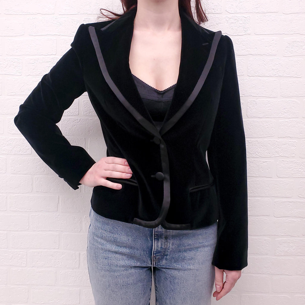 DOLCE & GABBANA VELVET TUXEDO JACKET - SIZE 42