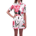 DOLCE & GABBANA WHITE FLORAL COTTON ROMPER - SIZE 40