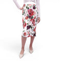DOLCE & GABBANA WHITE FLORAL SKIRT - SIZE 46