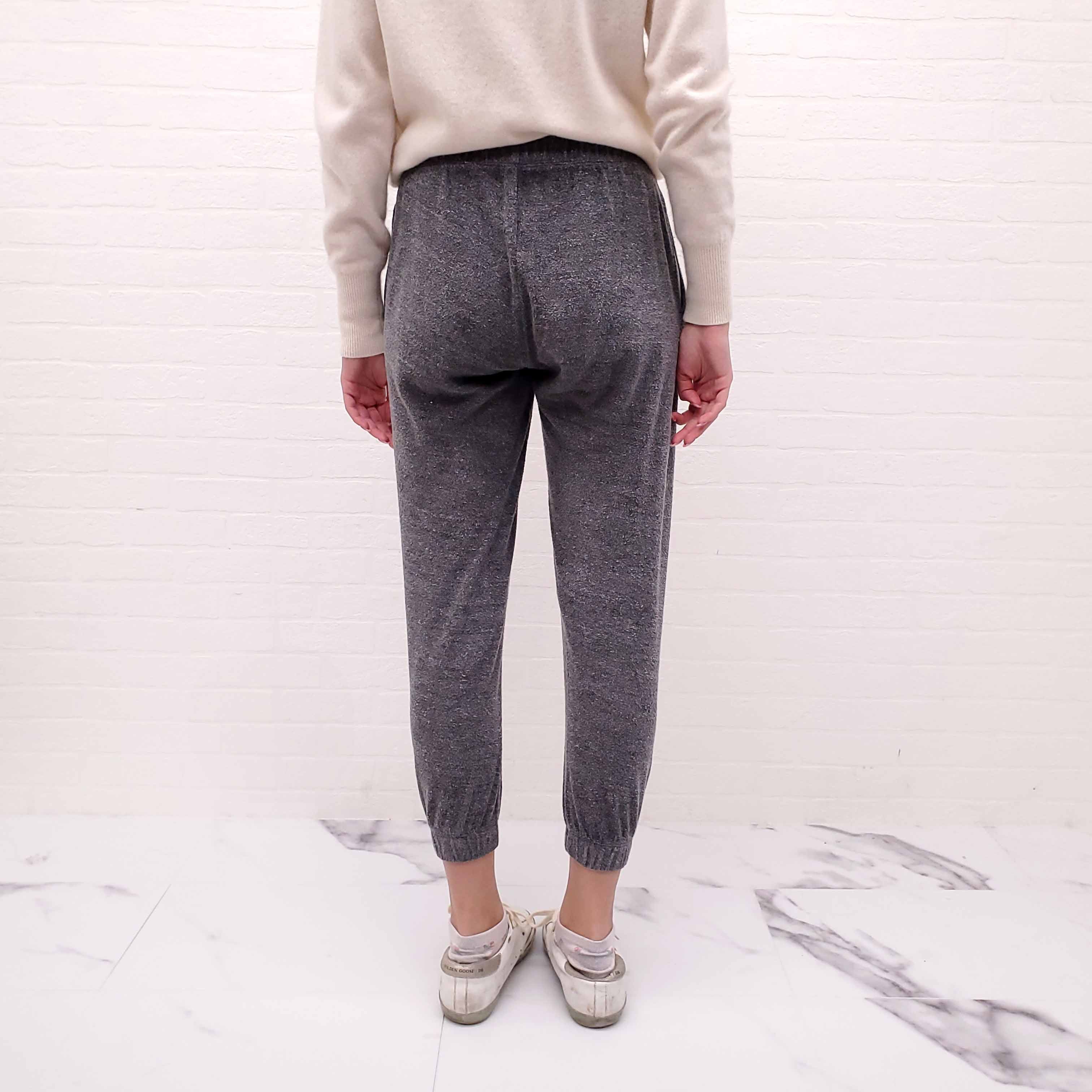 DONNI GREY TERRY CLOTH SWEATPANTS WITH BUTTONS - SIZE XS