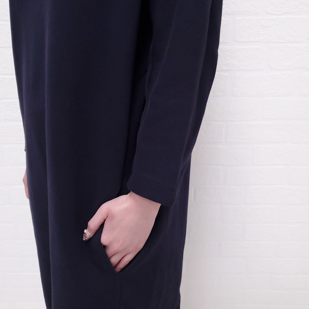 DRIES VAN NOTEN NAVY SWEATSHIRT DRESS - SIZE L