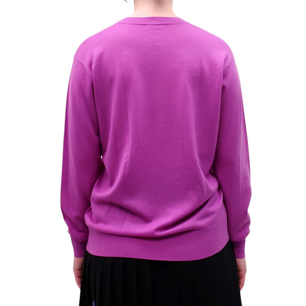 DRIES VAN NOTEN PURPLE MERINO WOOL SWEATER - SIZE XS