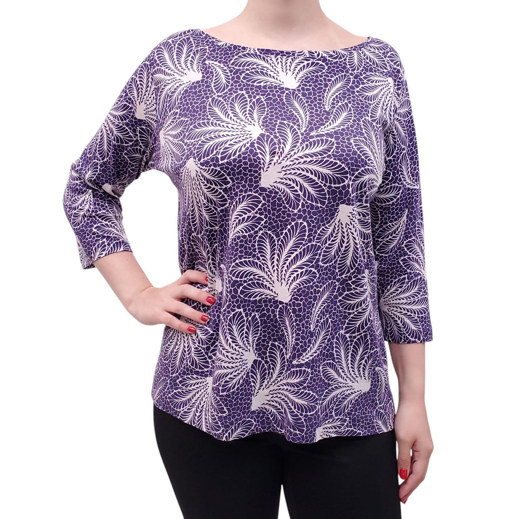 DRIES VAN NOTEN PURPLE PATTERNED BLOUSE - SIZE M